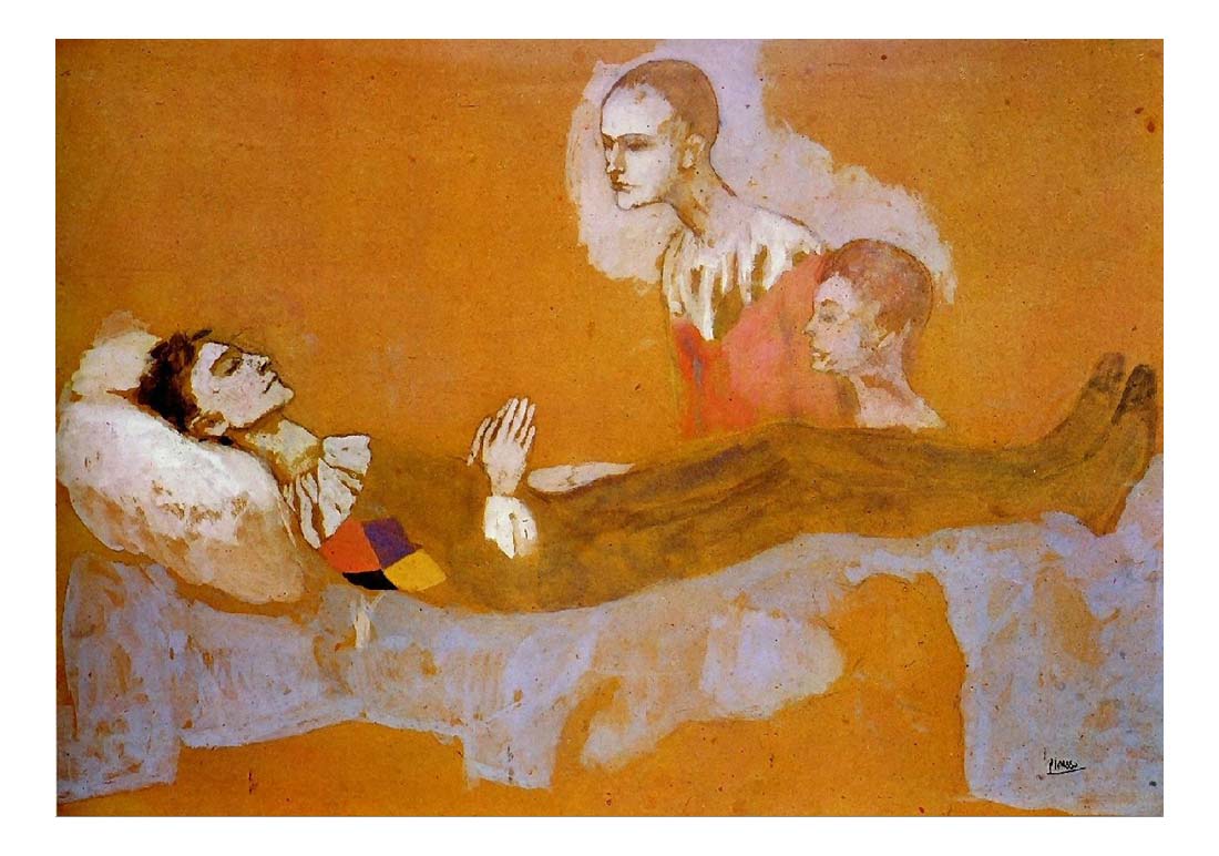 1906 La mort d'arlequin by Pablo Picasso, vintage artwork, 16x12"(A3) Poster