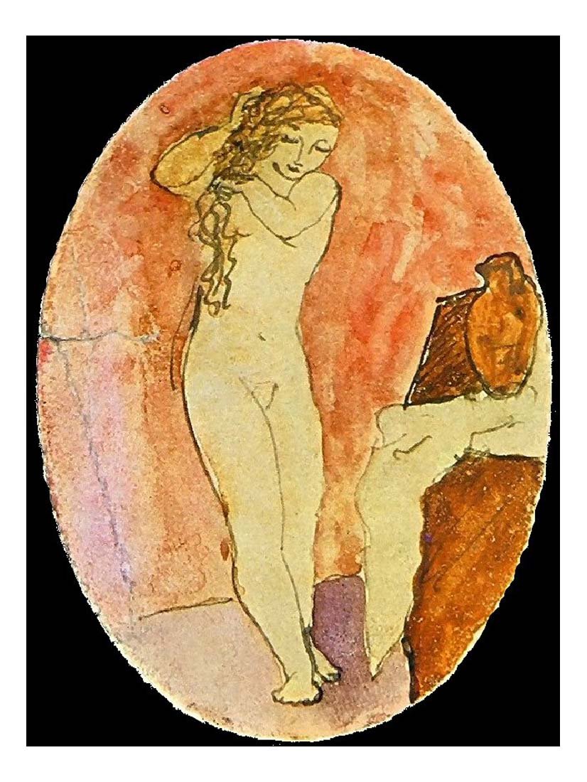 1906 La toilette2 by Pablo Picasso, vintage artwork, 16x12"(A3) Poster