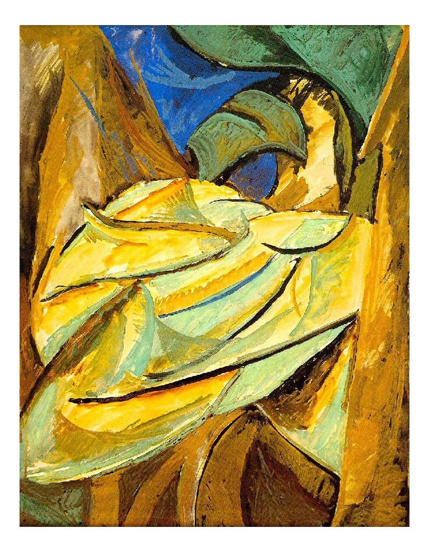 1907 Feuillage by Pablo Picasso, vintage artwork, 16x12"(A3) Poster