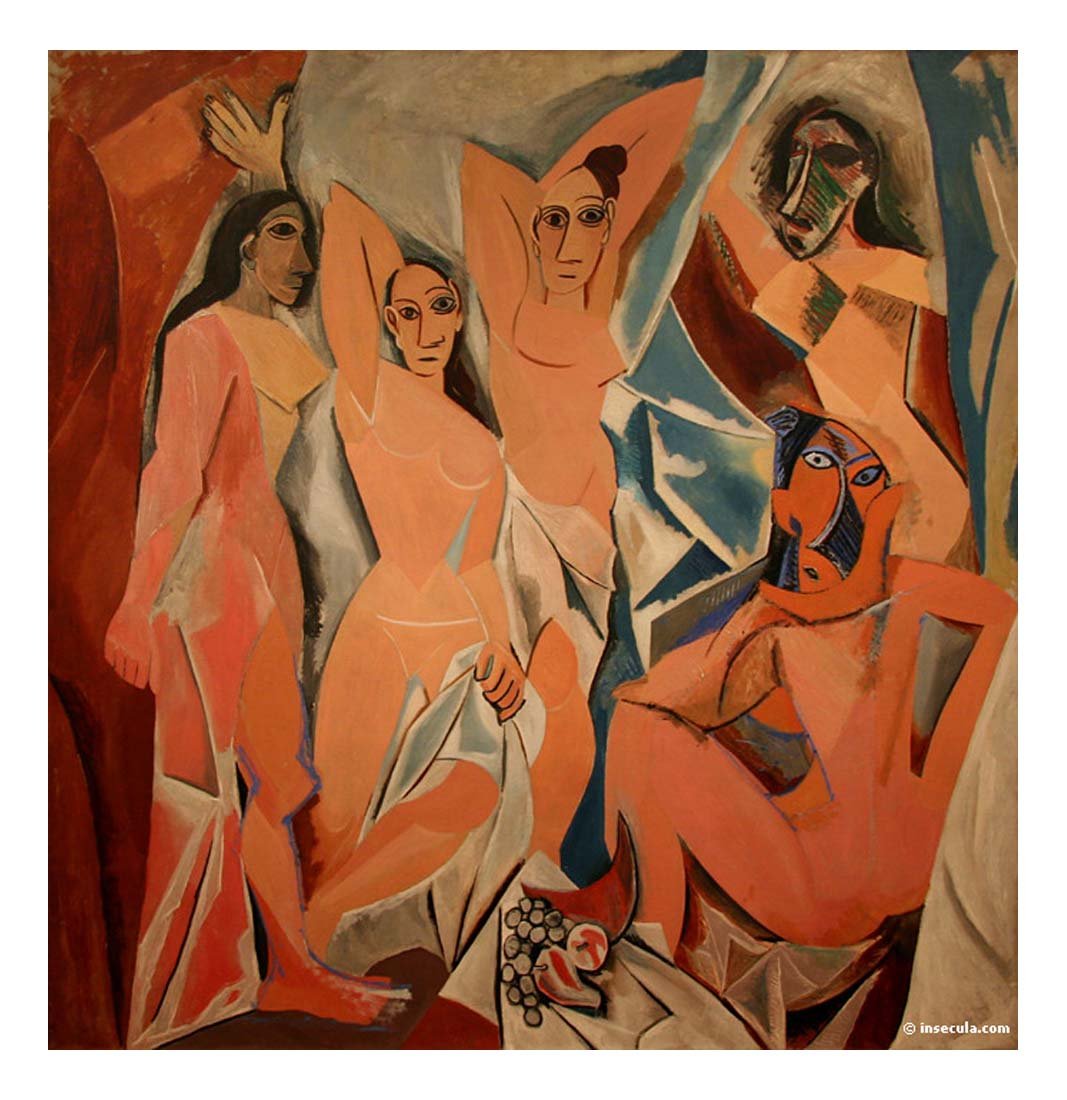1907 Les Demoiselles d'Avignon3 by Pablo Picasso, vintage artwork, 16x12"(A3) Poster
