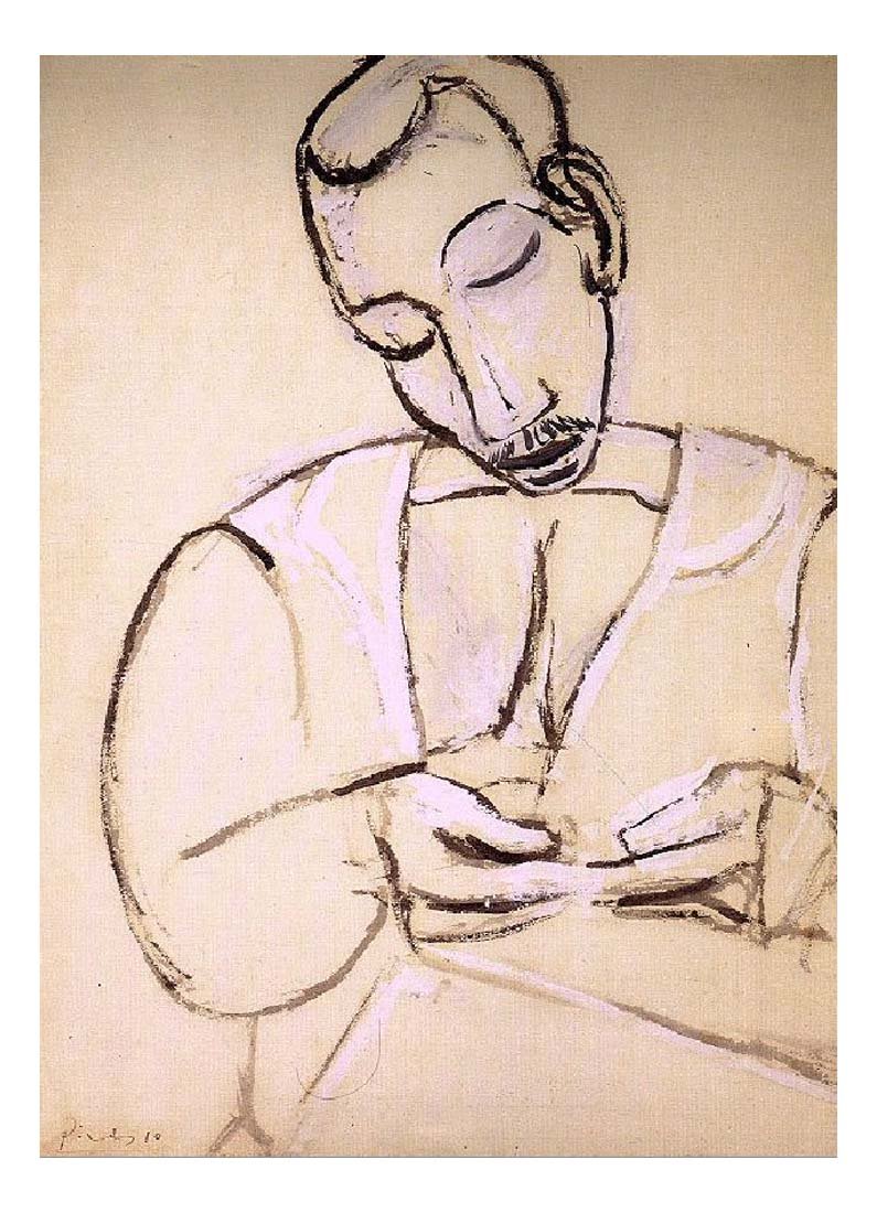 1907 Marin roulant une cigarette by Pablo Picasso, vintage artwork, 16x12"(A3) Poster
