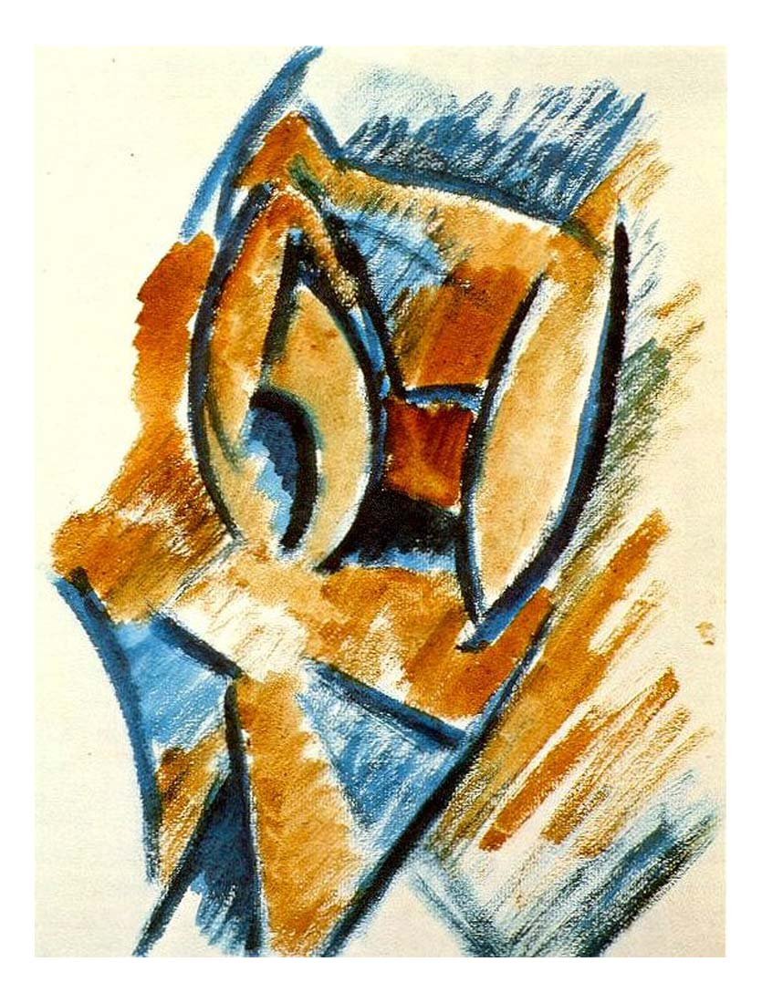 1908 Buste de femme by Pablo Picasso, vintage artwork, 16x12"(A3) Poster