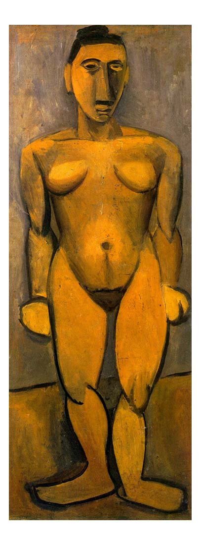 1908 Nu debout de face by Pablo Picasso, vintage artwork, 16x12"(A3) Poster