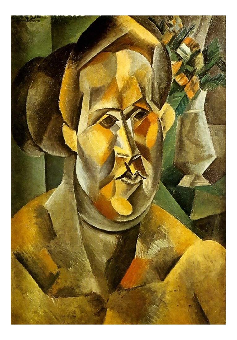 1909 Buste de femme au bouquet (Fernande) by Pablo Picasso, vintage artwork, 16x12"(A3) Poster