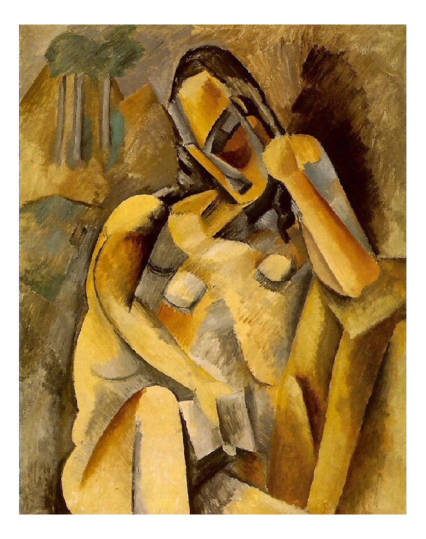 1909 Femme avec un livre by Pablo Picasso, vintage artwork, 16x12"(A3) Poster