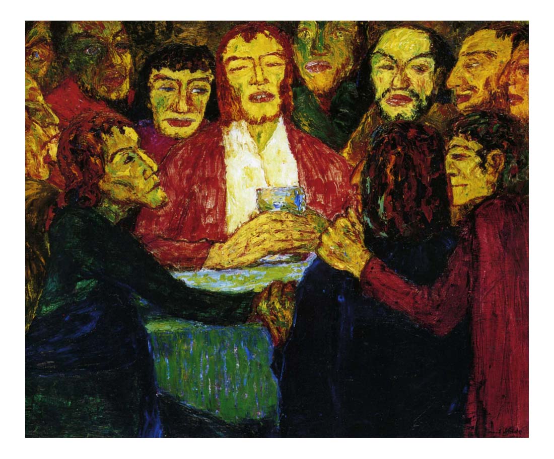 1909 Emil Nolde - Evening meal -Vintage Artwork, 16x12"(A3) Poster Print