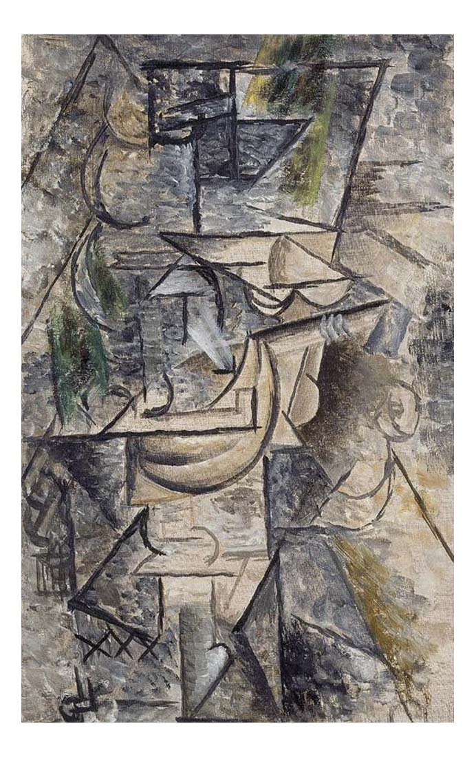 1911 La mandoliniste assise by Pablo Picasso, vintage artwork, 16x12"(A3) Poster