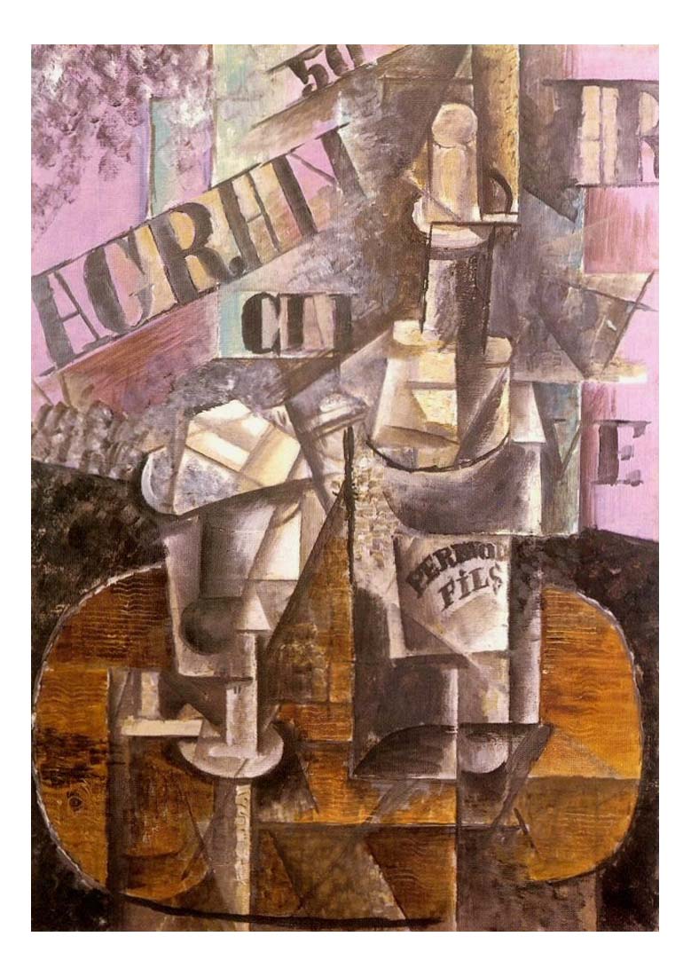1912 Bouteille de Pernod et verre by Pablo Picasso, vintage artwork, 16x12"(A3) Poster