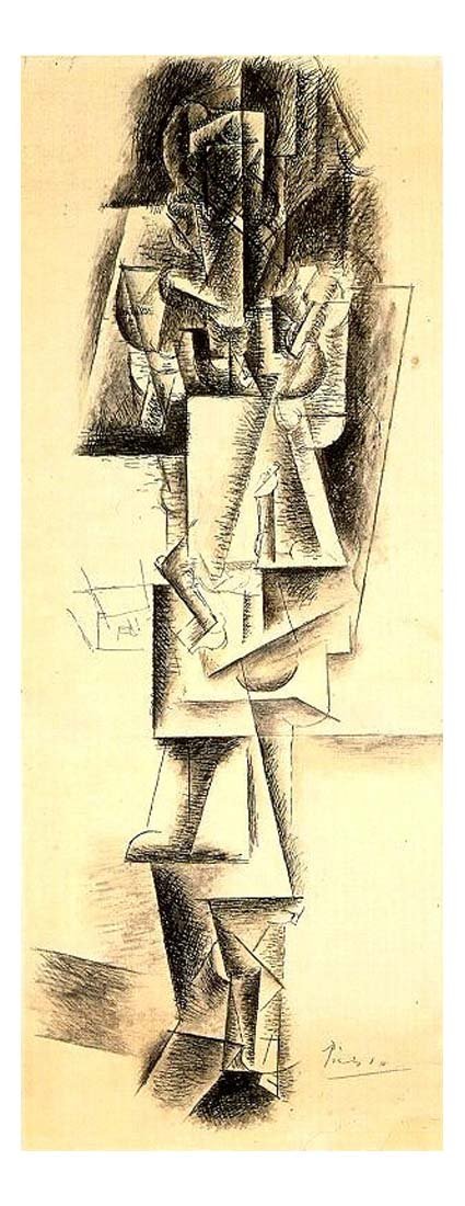 1912 Femme debout by Pablo Picasso, vintage artwork, 16x12"(A3) Poster