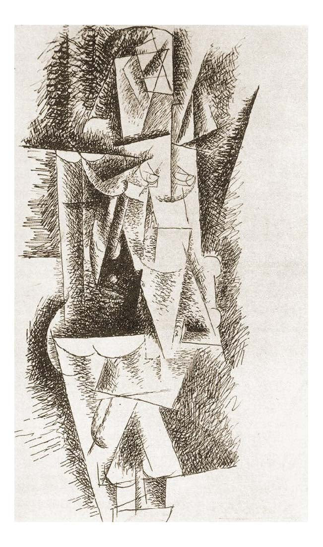 1912 Femme nue debout by Pablo Picasso, vintage artwork, 16x12"(A3) Poster