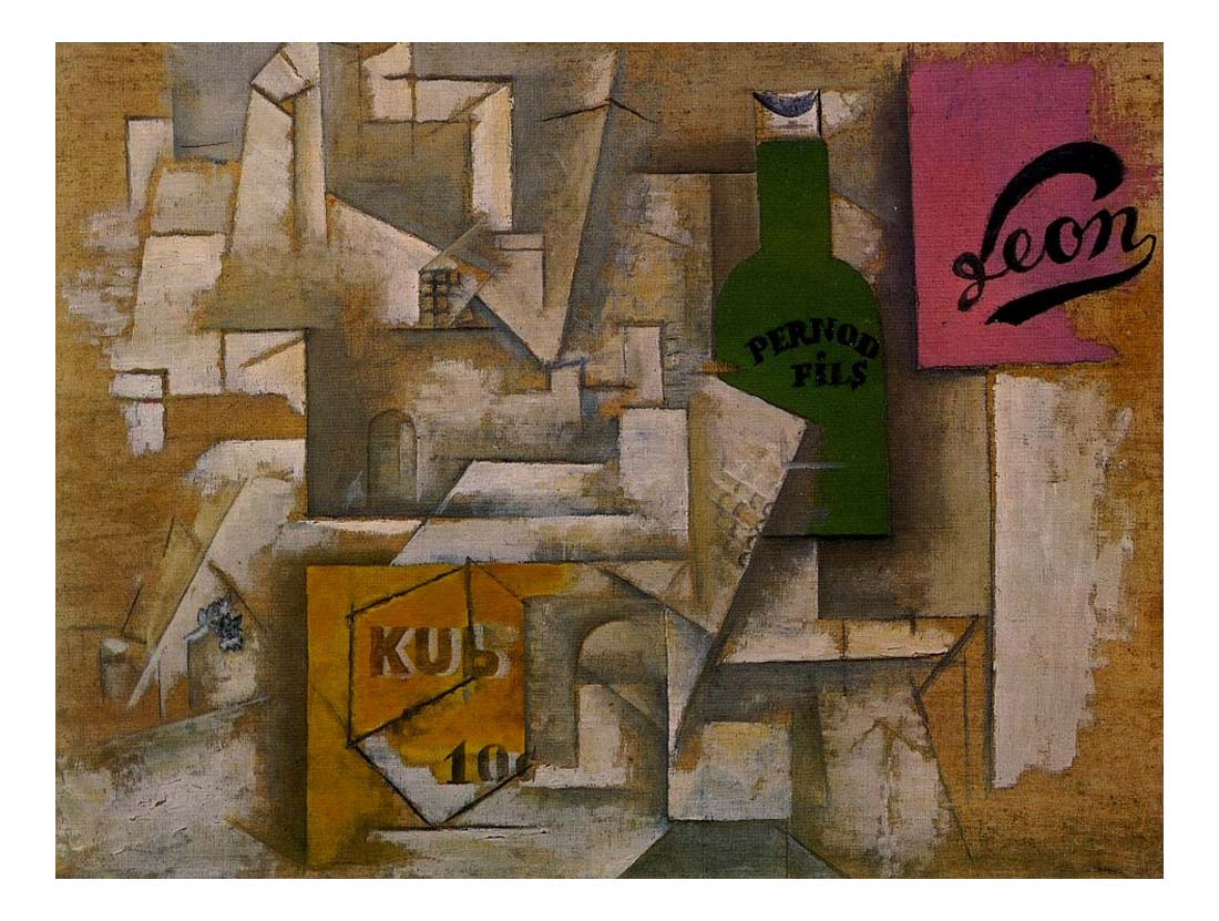 1912 Paysage aux affiches by Pablo Picasso, vintage artwork, 16x12"(A3) Poster