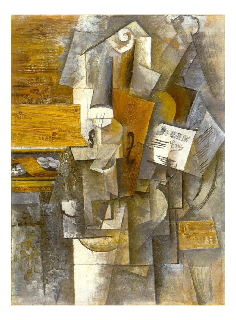 1912 Violon 'Jolie Eva by Pablo Picasso, vintage artwork, 16x12"(A3) Poster