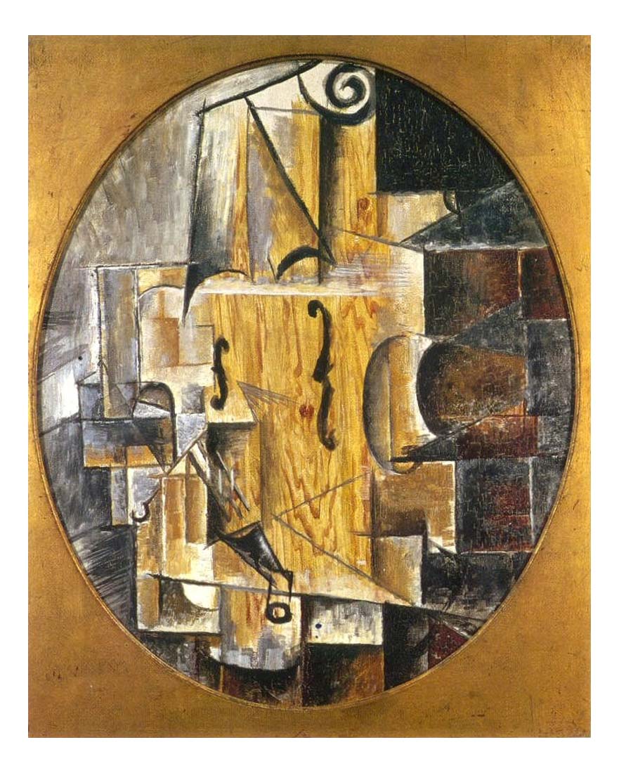 1912 Violon vertical by Pablo Picasso, vintage artwork, 16x12"(A3) Poster