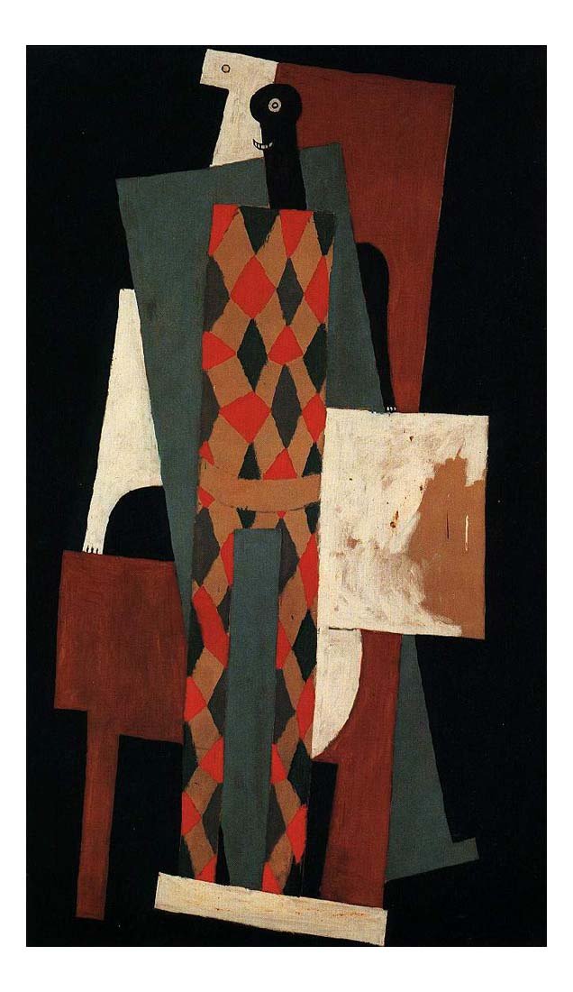 1916 Arlequin by Pablo Picasso, vintage artwork, 16x12"(A3) Poster