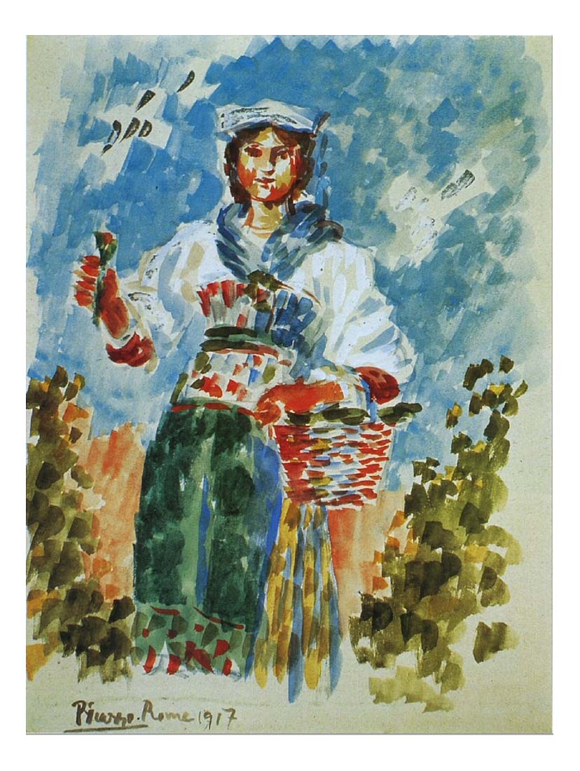 1917 Femme1 by Pablo Picasso, vintage artwork, 16x12"(A3) Poster