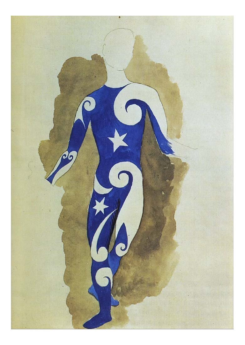 1917 Parade - projet pour un costume d'acrobate by Pablo Picasso, vintage artwork, 16x12"(A3) Poster