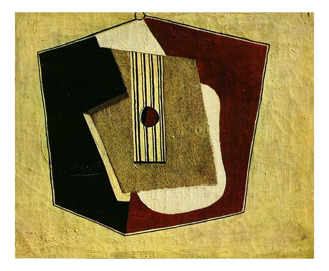 1918 La guitare by Pablo Picasso, vintage artwork, 16x12"(A3) Poster
