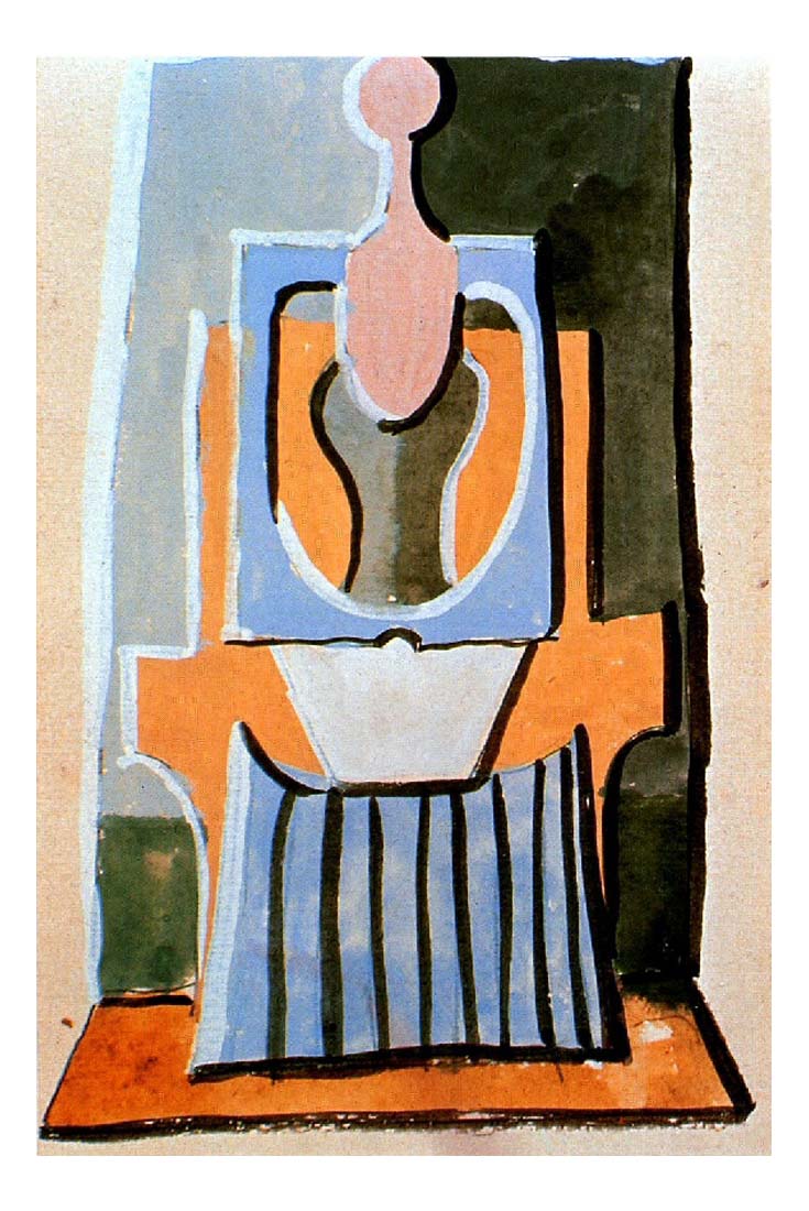 1919 Femme assise dans un fauteuil by Pablo Picasso, vintage artwork, 16x12"(A3) Poster