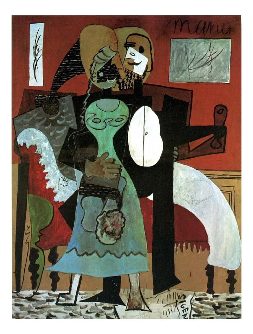 1919 Les amoureux1 by Pablo Picasso, vintage artwork, 16x12"(A3) Poster