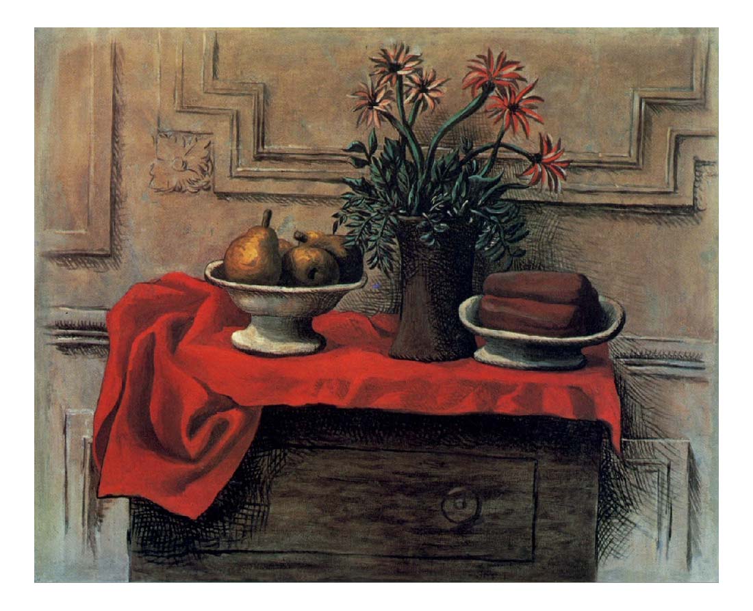 1919 Nature morte sur la commode by Pablo Picasso, vintage artwork, 16x12"(A3) Poster