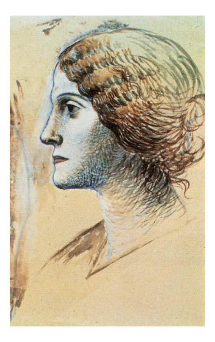 1919 Portrait d'Olga1 by Pablo Picasso, vintage artwork, 16x12"(A3) Poster