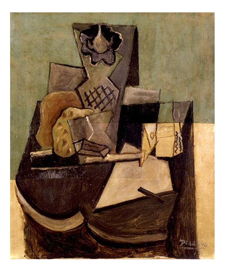 1919 Vase, pipe, paquet de tabac by Pablo Picasso, vintage artwork, 16x12"(A3) Poster