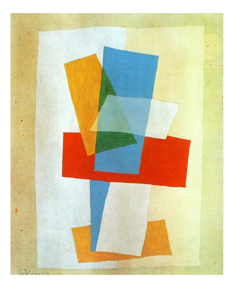 1920 Composition I by Pablo Picasso, vintage artwork, 16x12"(A3) Poster