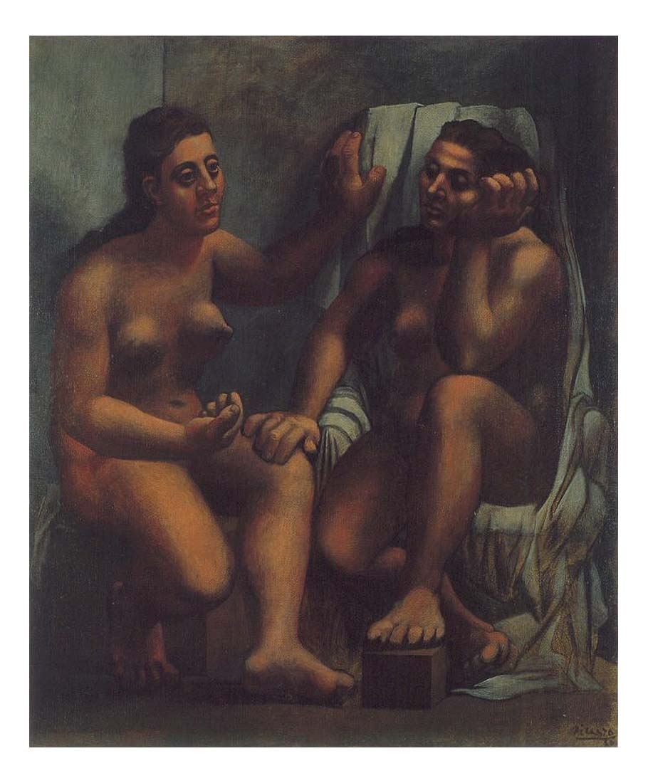 1920 Deux baigneuses assises by Pablo Picasso, vintage artwork, 16x12"(A3) Poster
