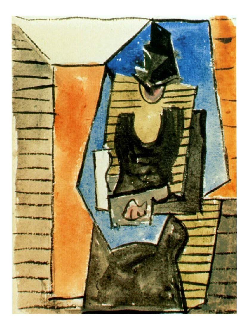 1920 Femme assise au chapeau by Pablo Picasso, vintage artwork, 16x12"(A3) Poster