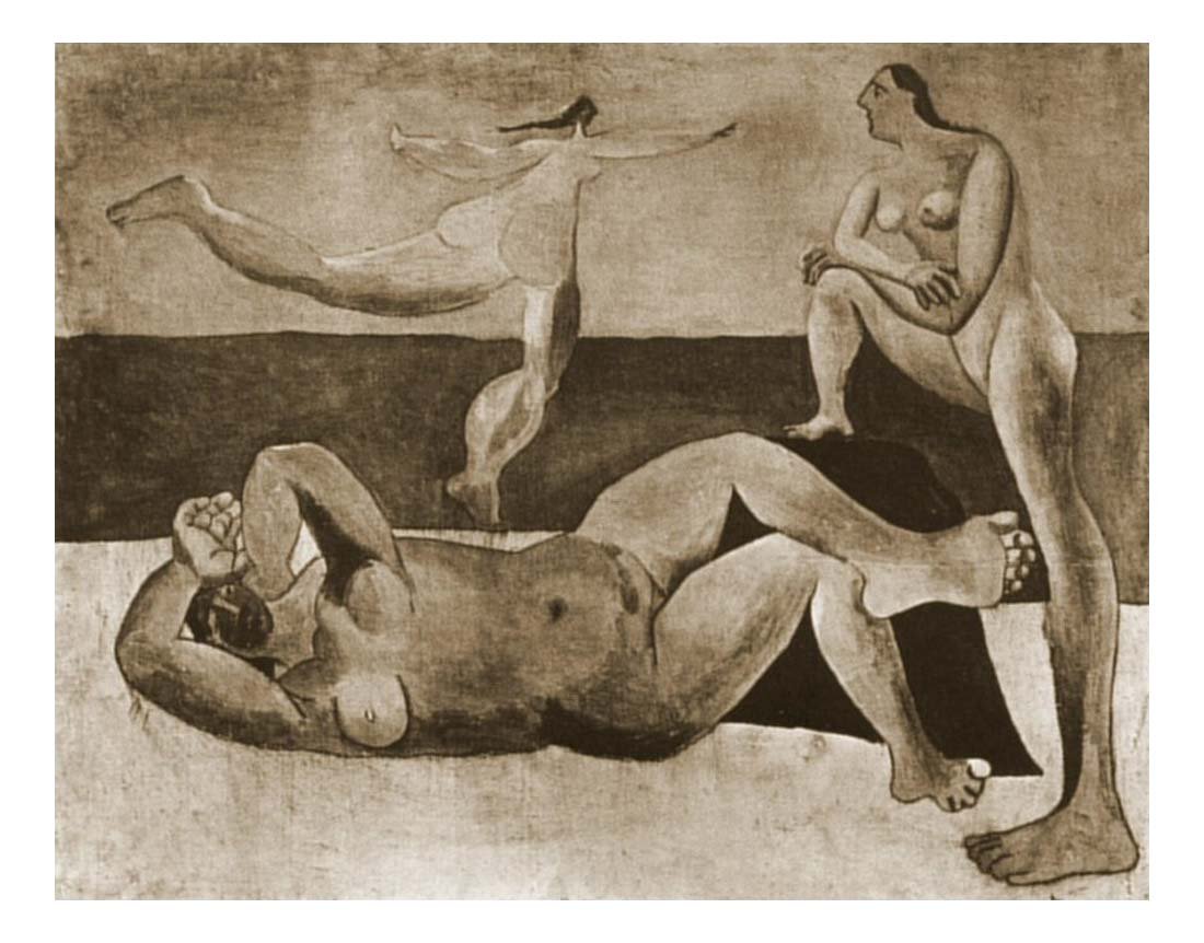 1920 Trois baigneuses by Pablo Picasso, vintage artwork, 16x12"(A3) Poster