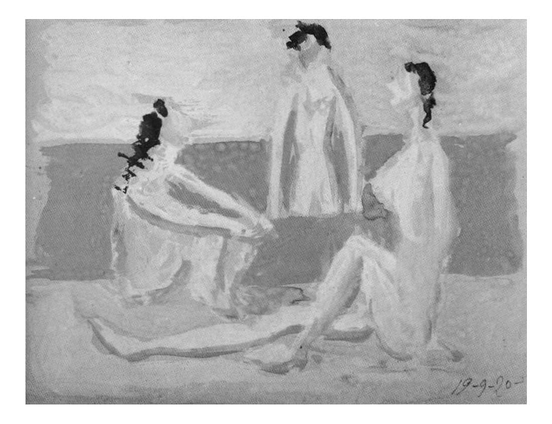 1920 Trois baigneuses I by Pablo Picasso, vintage artwork, 16x12"(A3) Poster