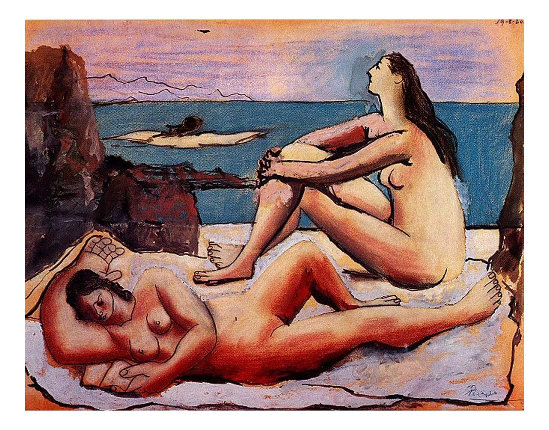 1920 Trois baigneuses3 by Pablo Picasso, vintage artwork, 16x12"(A3) Poster