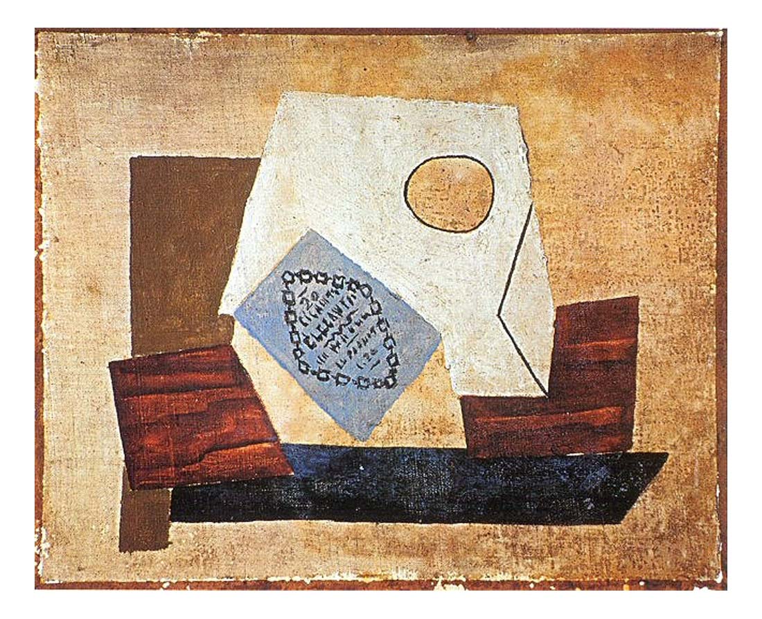 1921 Nature morte au paquet de cigarettes by Pablo Picasso, vintage artwork, 16x12"(A3) Poster