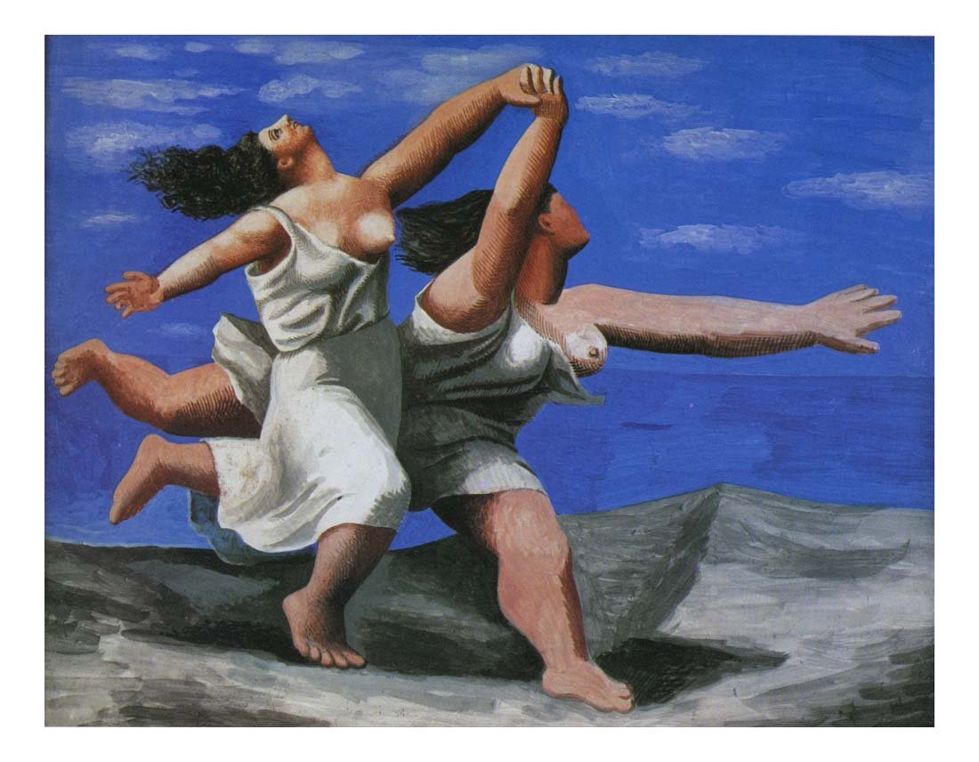 1922 Deux femmes courant sur la plage (La course) by Pablo Picasso, vintage artwork, 16x12"(A3) Poster