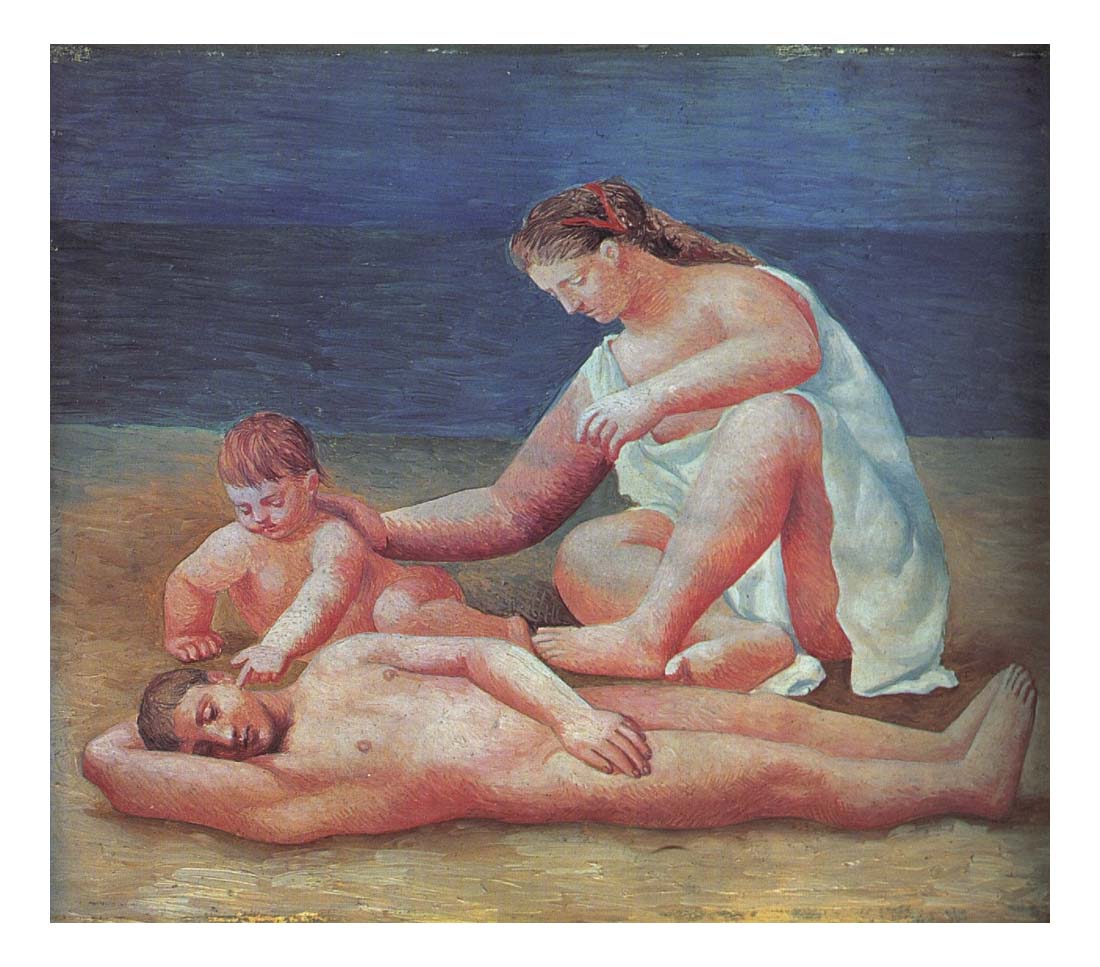1922 Famille au bord de la mer1 by Pablo Picasso, vintage artwork, 16x12"(A3) Poster