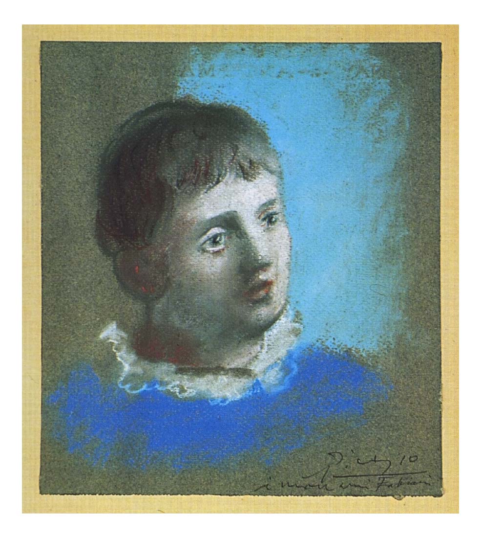 1922 Portrait d'adolescent en Pierrot by Pablo Picasso, vintage artwork, 16x12"(A3) Poster