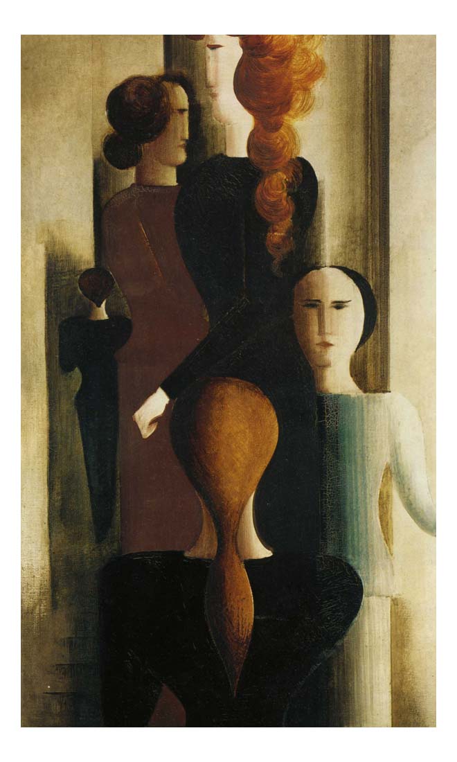 1925 Oscar Schlemmer - Stairs women-Vintage Artwork, 16x12"(A3) Poster Print