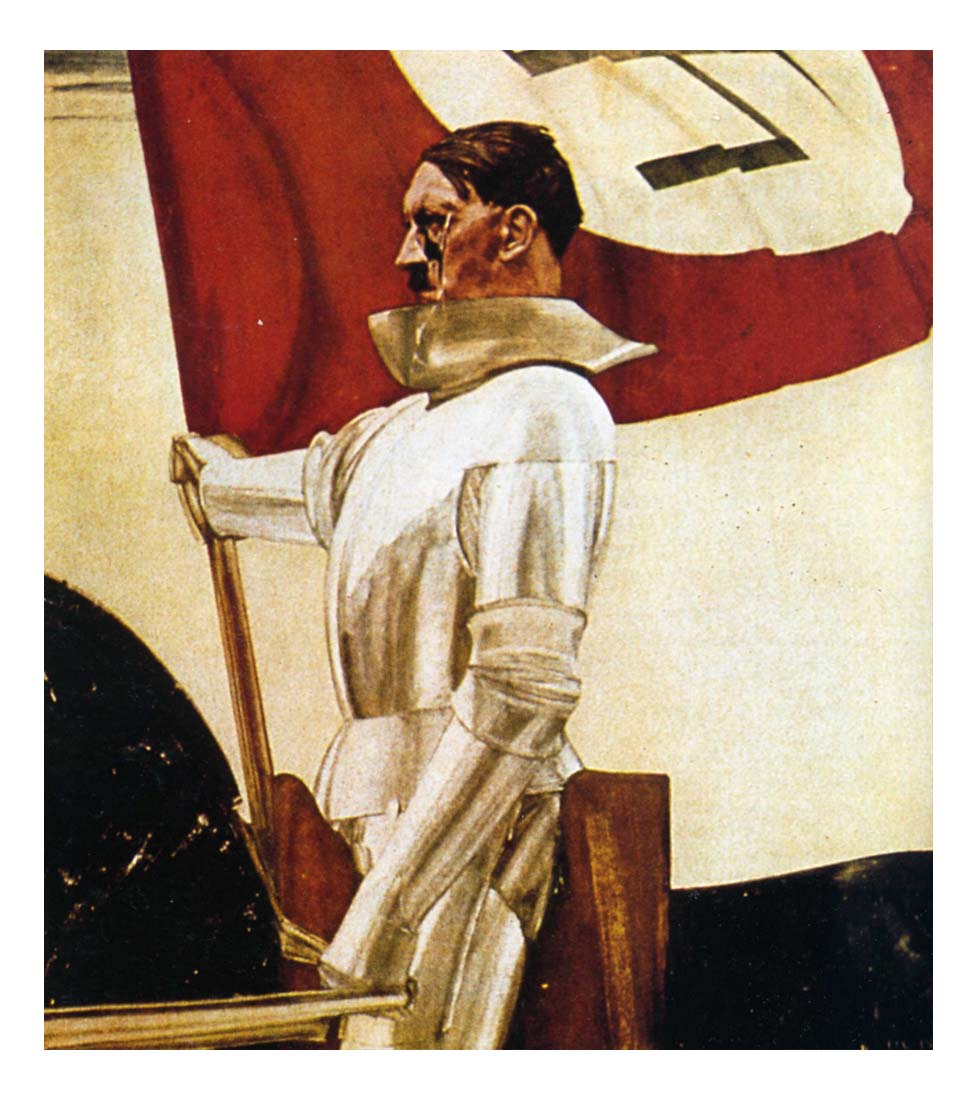 1930 1939 Hubert Lanzinger - Hitler flag bearer-Vintage Artwork, 16x12"(A3) Poster Print