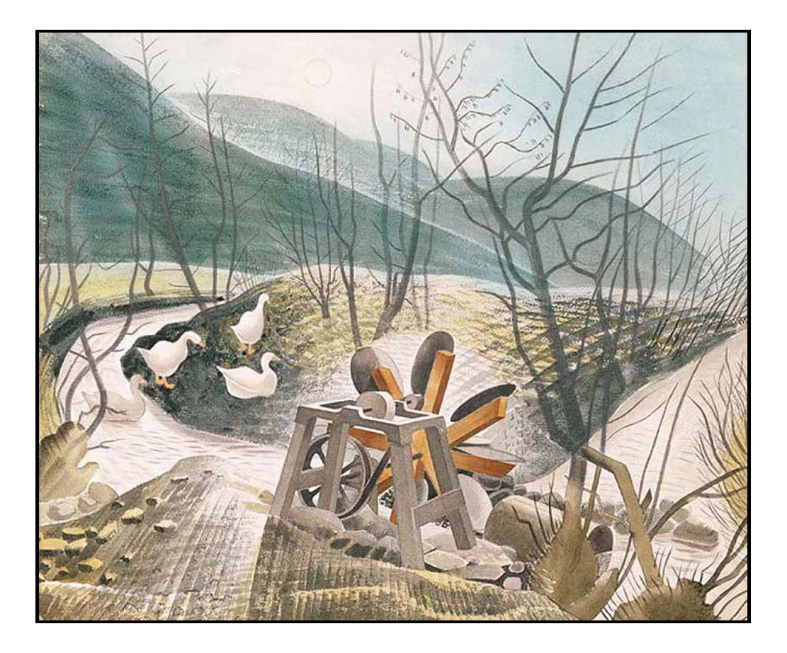 The Waterwheel (1938) by Eric Ravilious - A3 Poster