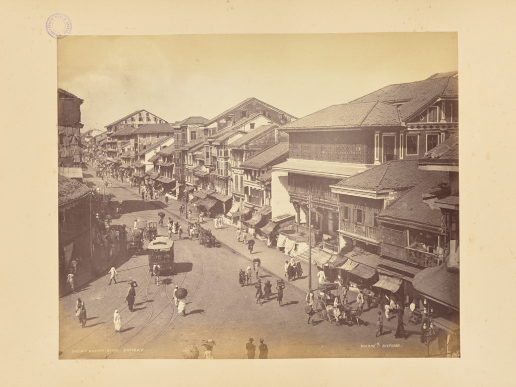 Bourne & Shepherd:Bhendy Bazaar Road. Bombay, Poster Print Wall Art