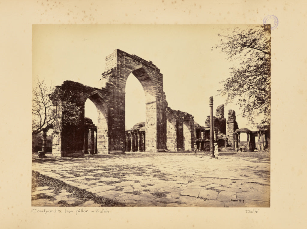 Samuel Bourne:Delhi; The Kutub Minar, General View of the Ar, Poster Print Wall Art