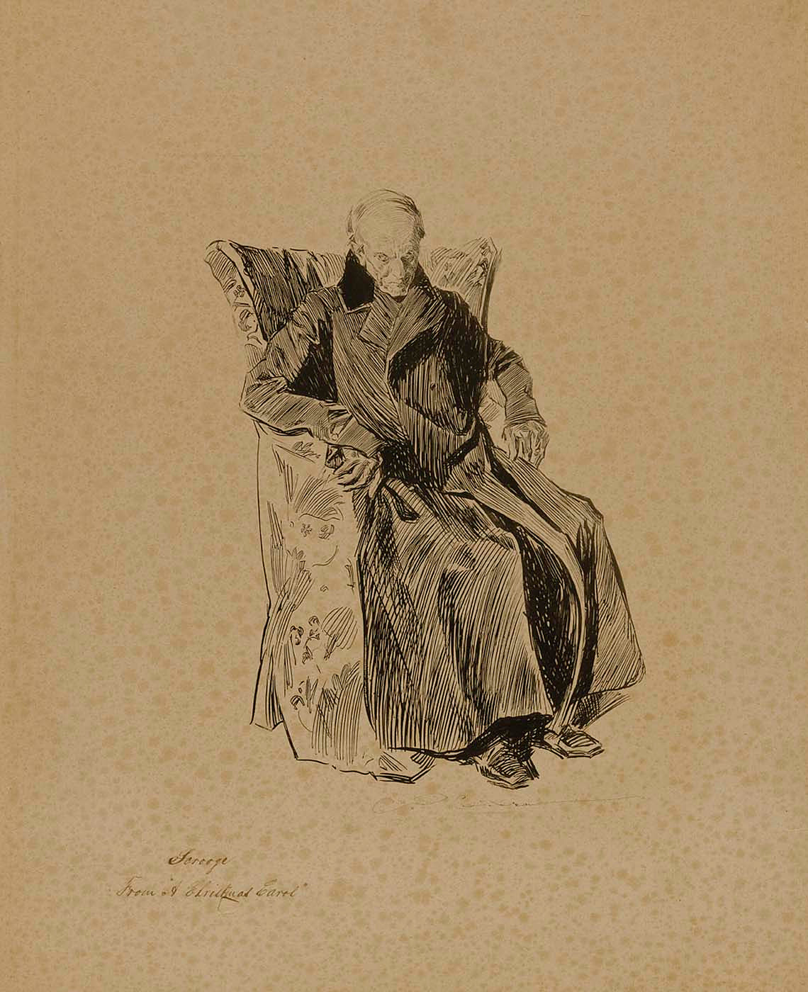 Charles Dana Gibson:Scrooge, from "A Christmas Carol",16x12"(A3)Poster