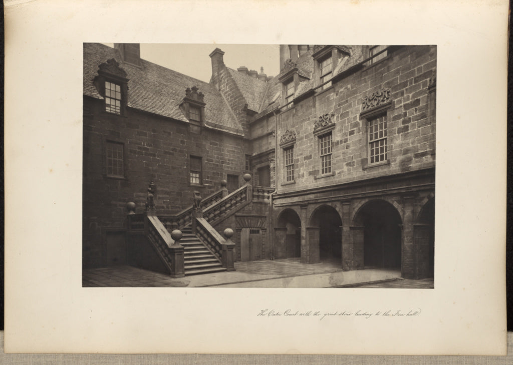 Thomas Annan:The Outer Court, with the Great Stair leading t, Poster Print Wall Art