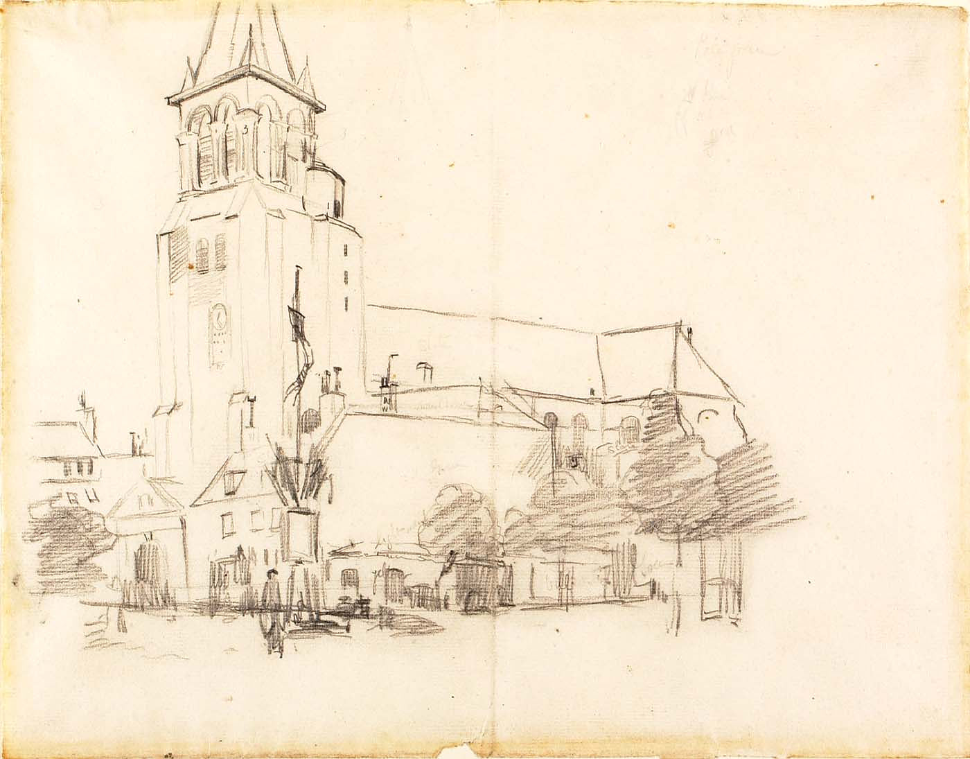 Henry Ossawa Tanner:Church, St.-Germain-des-Prés, France,16x12"(A3)Poster