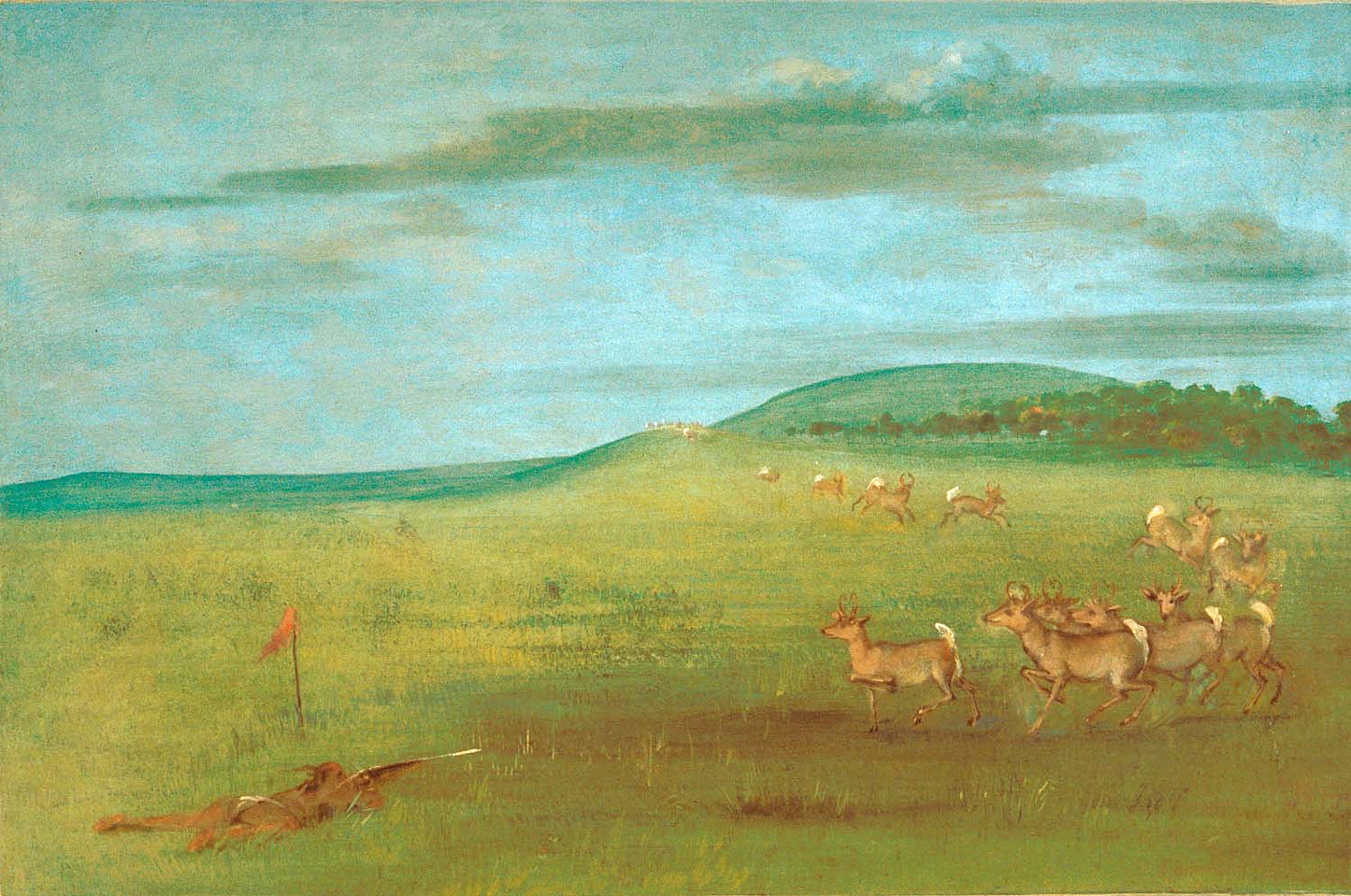 George Catlin:Antelope Shooting, Decoyed Up,16x12"(A3)Poster