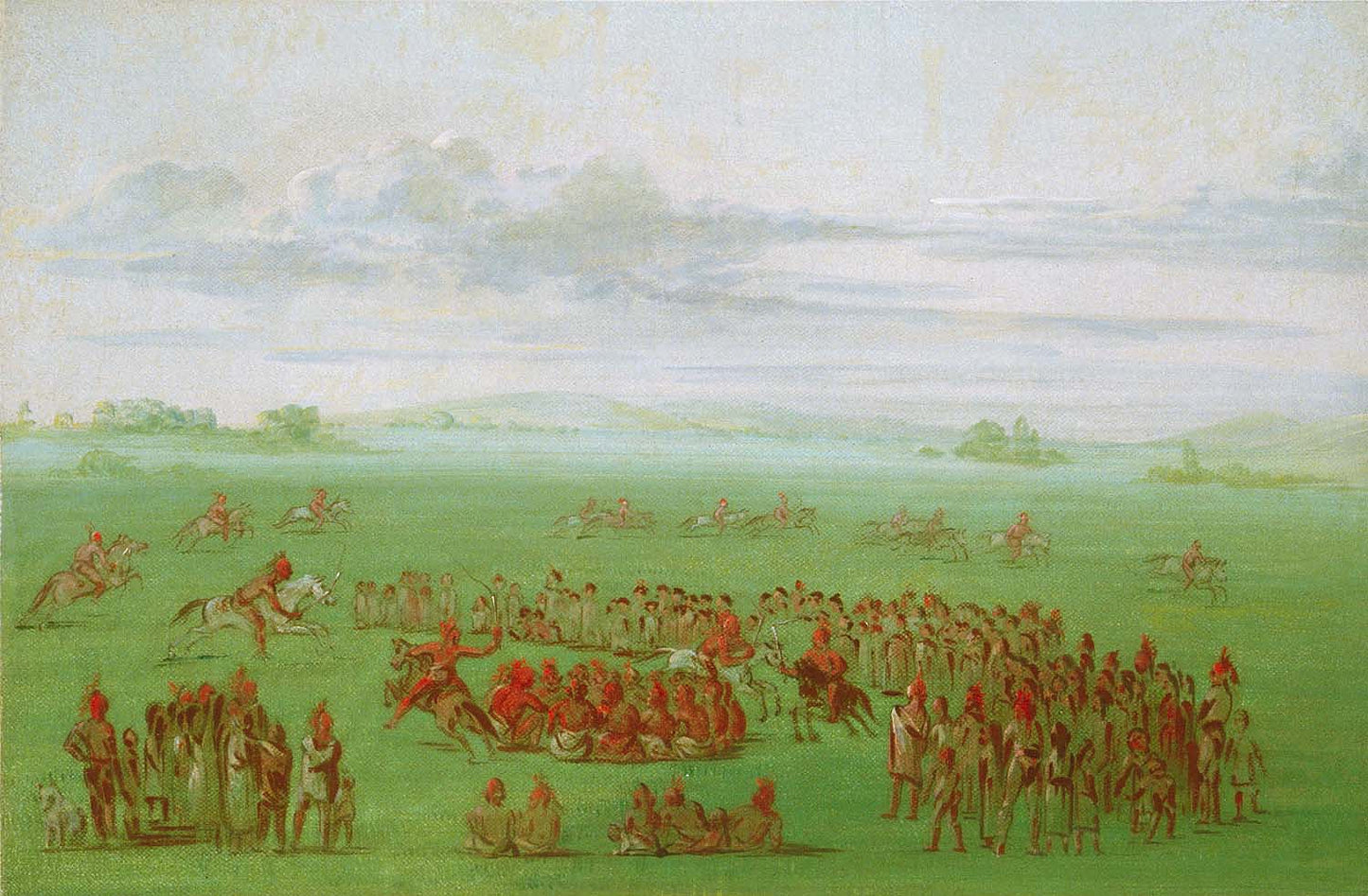George Catlin:"Smoking Horses," a Curious Custom of the Sauk,16x12"(A3)Poster
