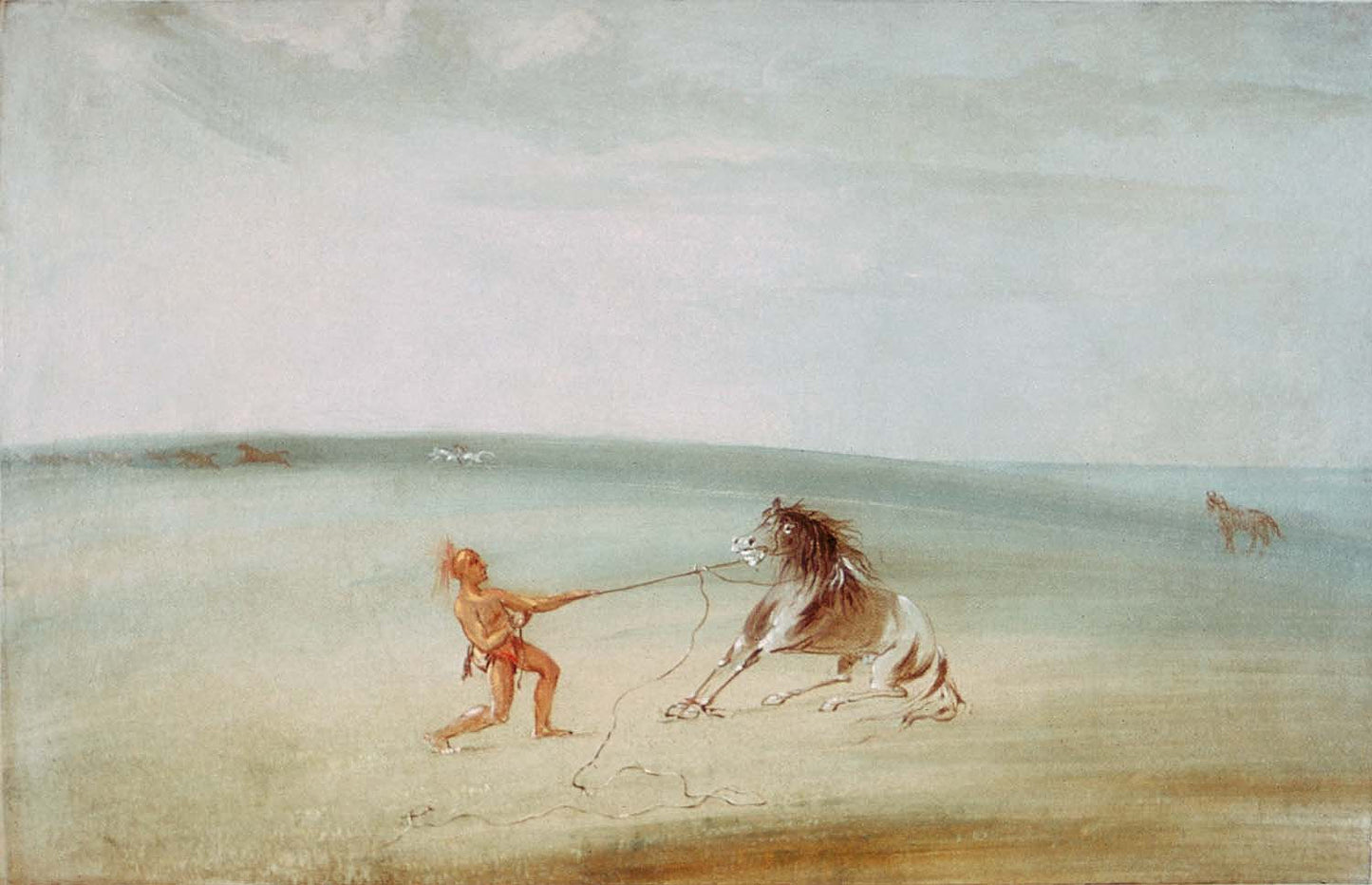 George Catlin:Breaking Down the Wild Horse,16x12"(A3)Poster