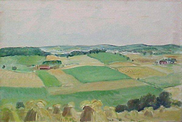 John Steuart Curry - Study for "Wisconsin Landscape" c1938, Poster Print Wall Art