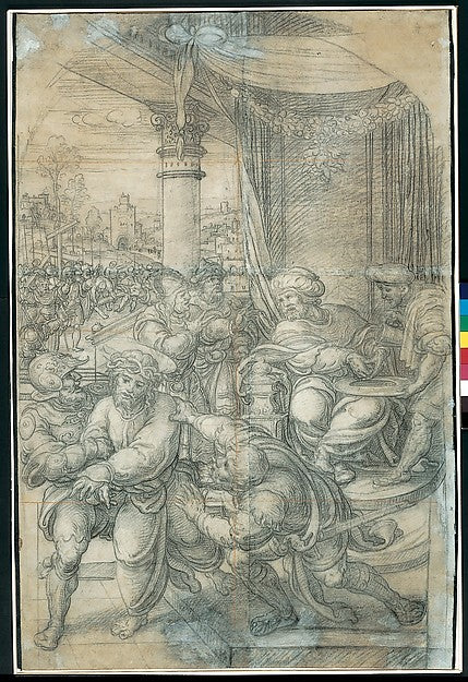 Pilate Washing his Hands early 1530s-Bernard van Orley,16x12"(A3)Poster