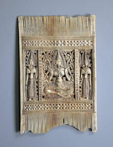 Comb with the Goddess Lakshmi and Attendants 18th cent,16x12"(A3)Poster